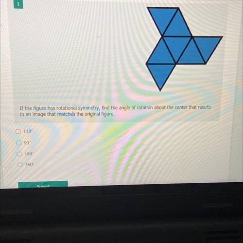 If the figure has rotational symmetry, find the angle of rotation about the center that results

i