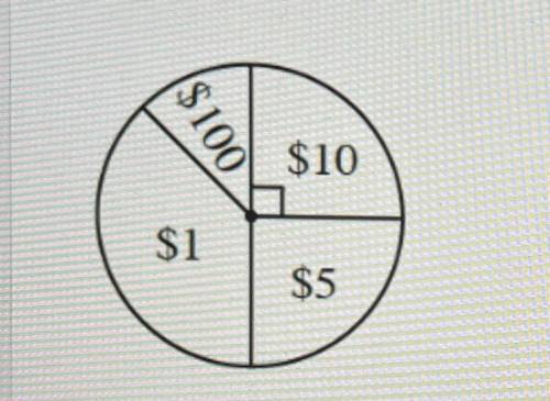 Calculate the expected value if the section containing $100 is 45 degrees: