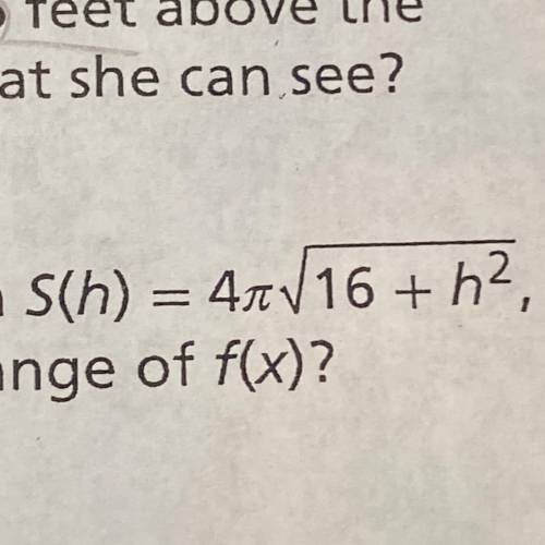 The surface area of a paper cup is defined by the function (go to picture), where h is the height o