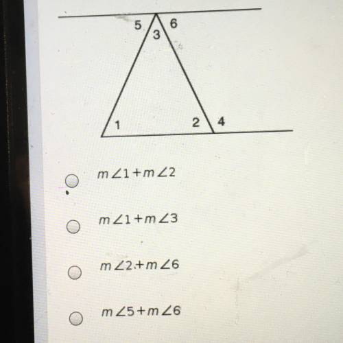 Plsss Help

Which expression is equivalent to the measure of angle 4 in t