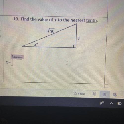 10. Find the value of x to the nearest tenth