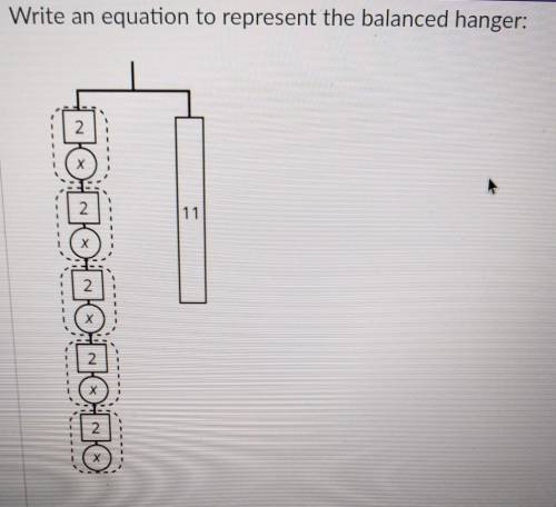 Write an equation to represent the balanced hanger: 11 QeQo QoQo20​