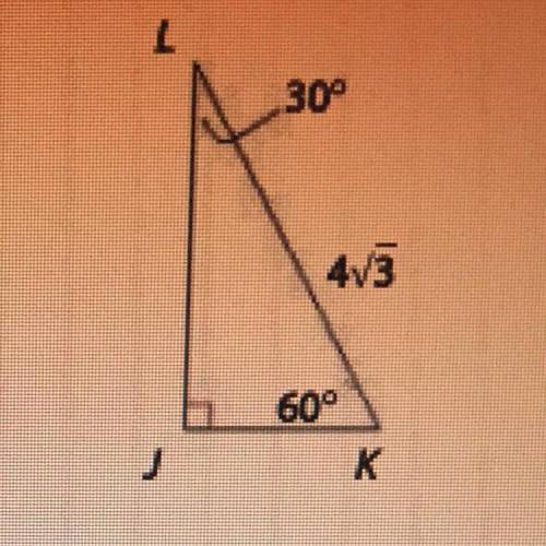 Find the unknown side lengths in each triangle.

The length of side JK is ___. 
The length of side