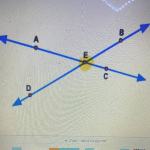 HELP ASAP!

 
what is the greatest number of unique rays that contain point E? 
A.) 2
B.) 4
C.) 6
D