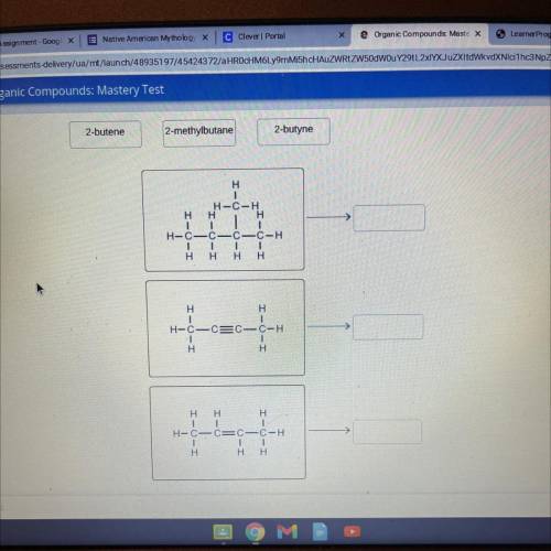 Match The hydrocarbon names and structural formulas￼￼