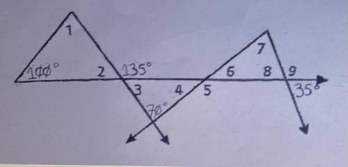 Find the measure of angle 7
A. 65
B. 35
C.80