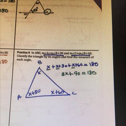 Day 1 Practice 6: Find the angle measure of angle A,C,B