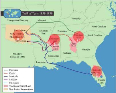 Select the correct location on the map.

Identify the location of the New Indian Reservations.