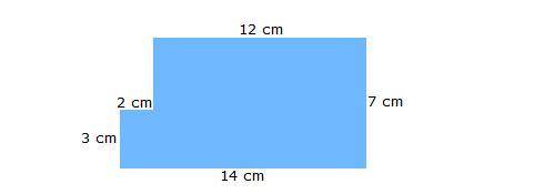 What is the area of the object above? A. 90 sq cm B. 104 sq cm C. 140 sq cm D. 98 sq cm
