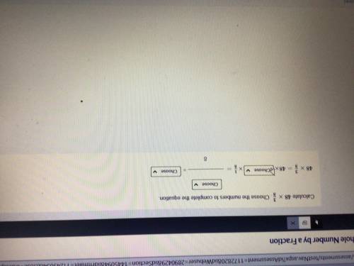 Calculate 48 x 3/8 choose the numbers to complete the equation