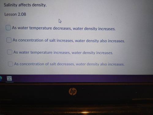 Salinity affects density