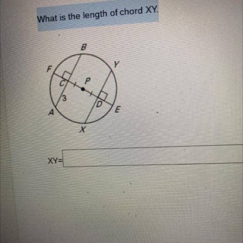 What is the length of chord XY.