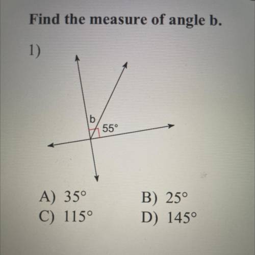 Find the measure angle of b.