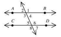 In the figure, AB, CD, and m∠6 is 151°. (The figure may not be drawn to scale.) What is the measure