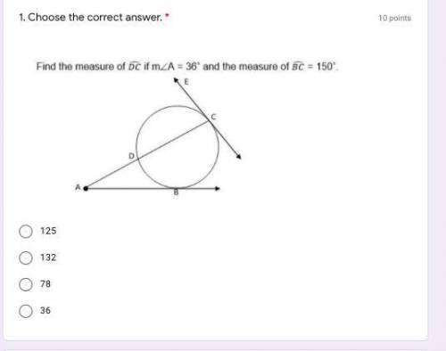 Find the measure of DC if m