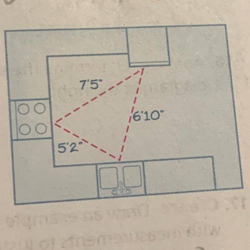 Kitchens can be considered efficient when the triangle formed by the sink, stove, and refrigerator