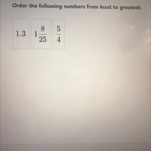 What is the order from least to greatest?