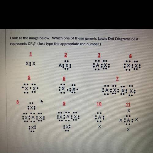 Look at the image below. Which one of these generic Lewis Dot Diagrams best

represents CF4? (Just