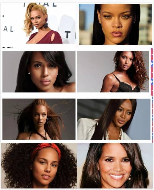 Who is most alluring black actress ? choose any 4 from these 8 beautiful actress from - Beyonce, Ri