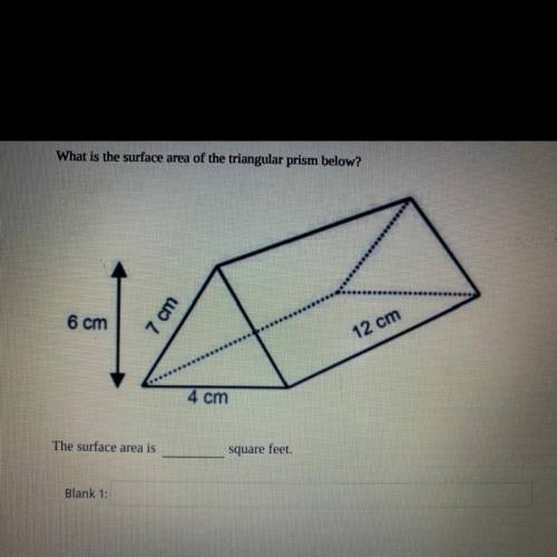 What is the surface area of the triangular prism below?