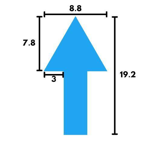 Find the area of the composite shape below.
a 66.8
b 91.92
c 101.12
d 101.6