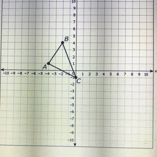 Part B

ABC is translated 4 units up and 3 units to the right and is then reflected
across the y-a