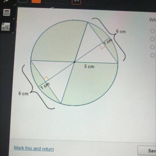 What is the area of the shaded region