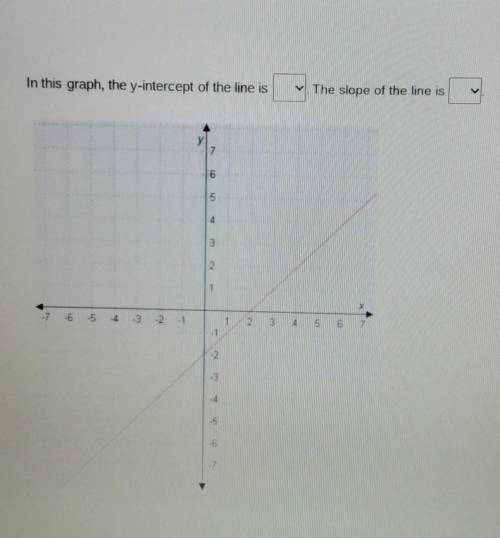 In this graph, the y-intercept of the lines (blank). the slope of the line is (blank).​