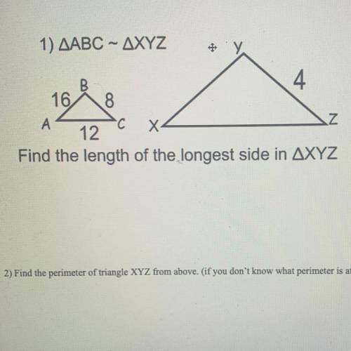 Find the length of the longest side in XYZ and find the perimeter. (dont use me for points please)