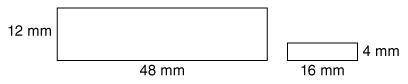 What is the area of the smaller rectangle?
20 mm2
64 mm2
32 mm2
40 mm2