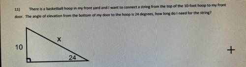 There is a basketball hoop in my front yard and I want to connect a string from the top of the 10-f