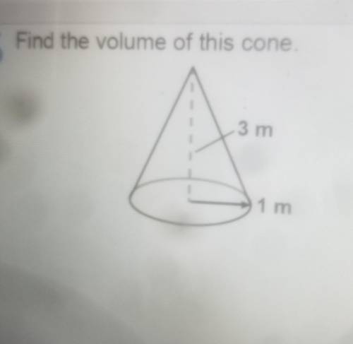 Find the volume of this cone​