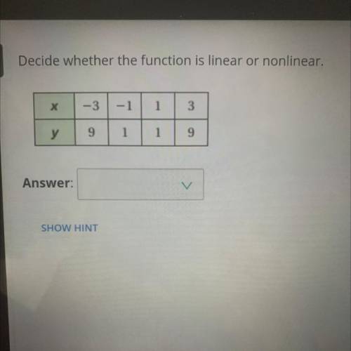 Decide whether the function is linear or nonlinear.
Is it linear or nonlinear