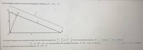 - cf

- f²
- c²
- c + f
options for second blank:
- b²
- a²
- c²
- c + e
options for third blank: