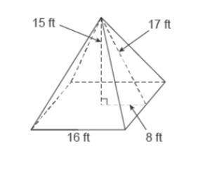 What is the volume of this square pyramid? 
I'm giving out brainliest for the best answer!