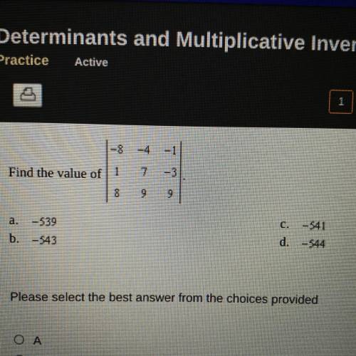 Find the value of...
a. -539
b. -543
c. -541
d. -544