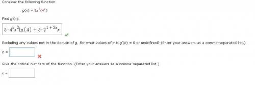 Consider the following function.
g(x) = 5x^2(4^x)