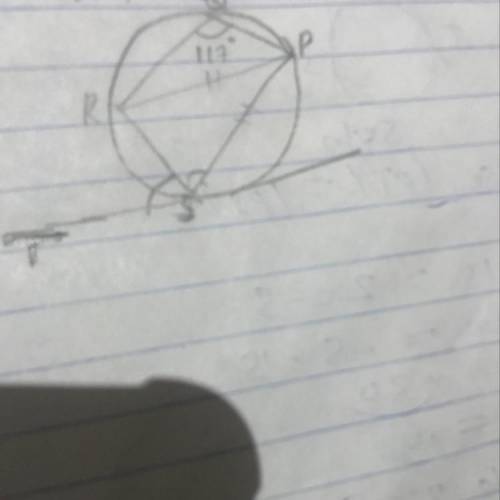 In the diagram below line Ts is a tangent to the circle PQRS. If line pR is equal to line ps and an