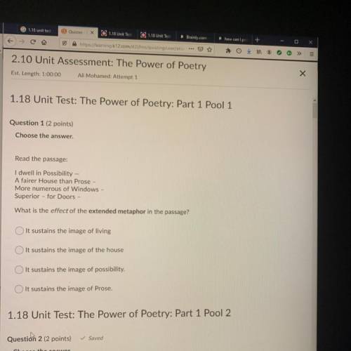 Will Brainliest

“1.18 Unit Test. The Power of Poetry K 12 test” I Need An
