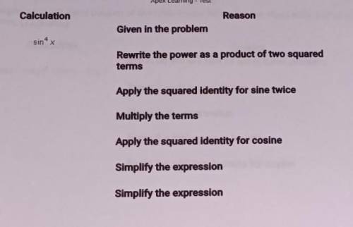 Rewrite sin^4x that involves only the first power of cos​