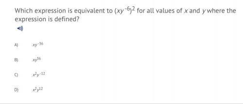 Which expression is equivalent to (xy^-6)^2 for all values of x and y where the expression is defin