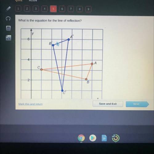 PLZ HELP ONLY HAVE 10 mins left

What is the equation for the line of reflection?
X=3
Y=W
Y=