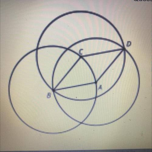 This straightedge and compass constructions shows a quadrilateral ABCD. is ABCD a rhombus