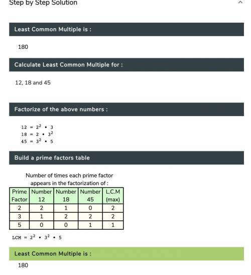 What is the least common multiple of 12, 18, and 45?