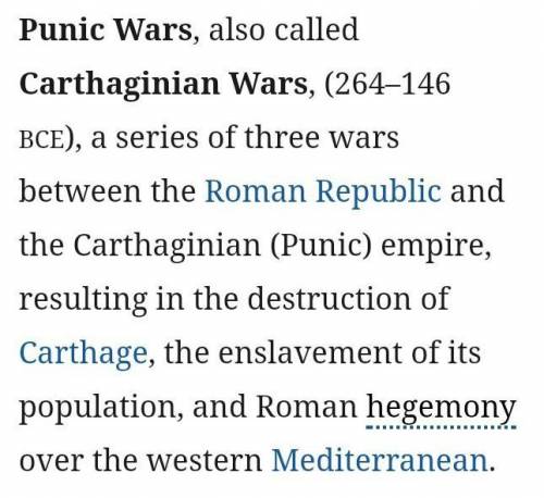 What’s was the legacy of the punic wars