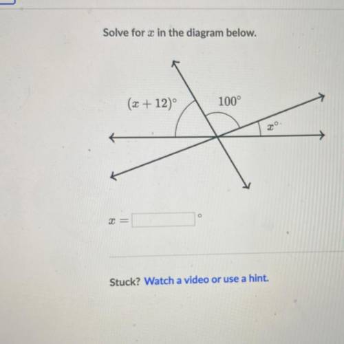 Solve for x in the diagram below