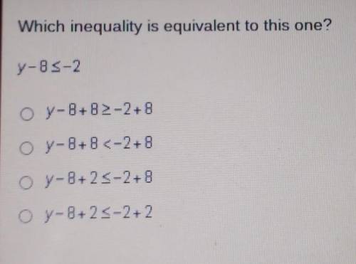 Which inequality is equivalent to this one? y-85-2​