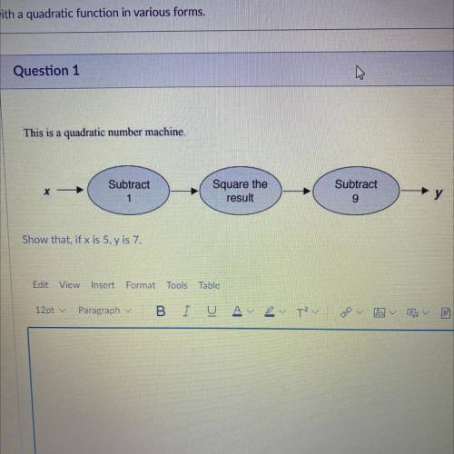 Show that, if x is 5, y is 7.