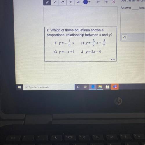 Which of these equations shows a proportional relationship between