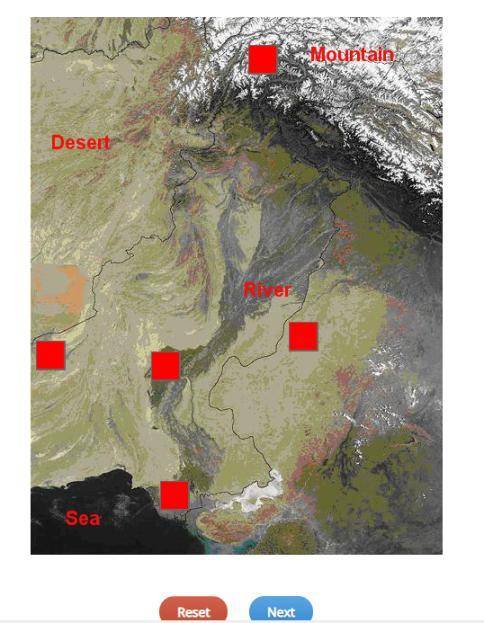 Select the correct locations on the image. Select the two locations that would be ideal for a civil